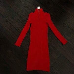 Urban Outfitters Red Fitted Sweater Dress